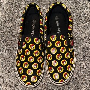 Buc-ees Black and Yellow Sneakers with Unique beaver 🦫 Pattern